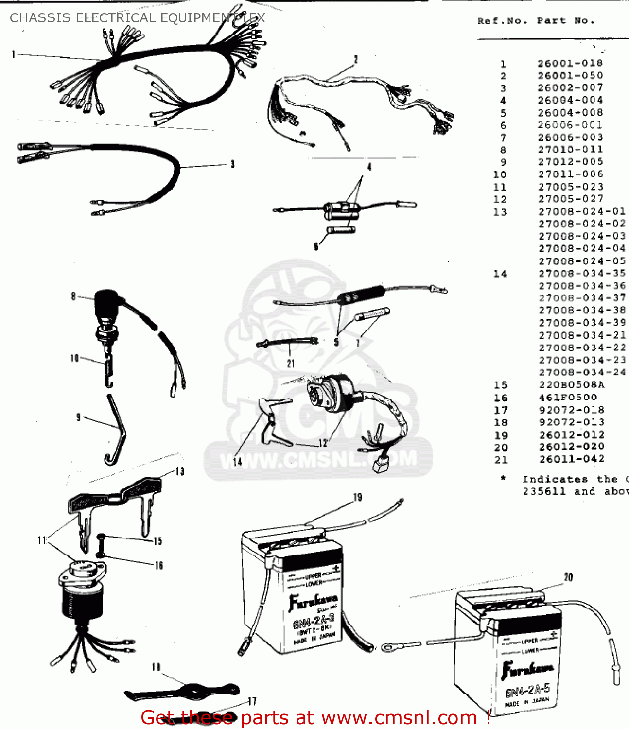 CHASSIS ELECTRICAL EQUIPMENT (EX G3SSC 1973 USA CANADA