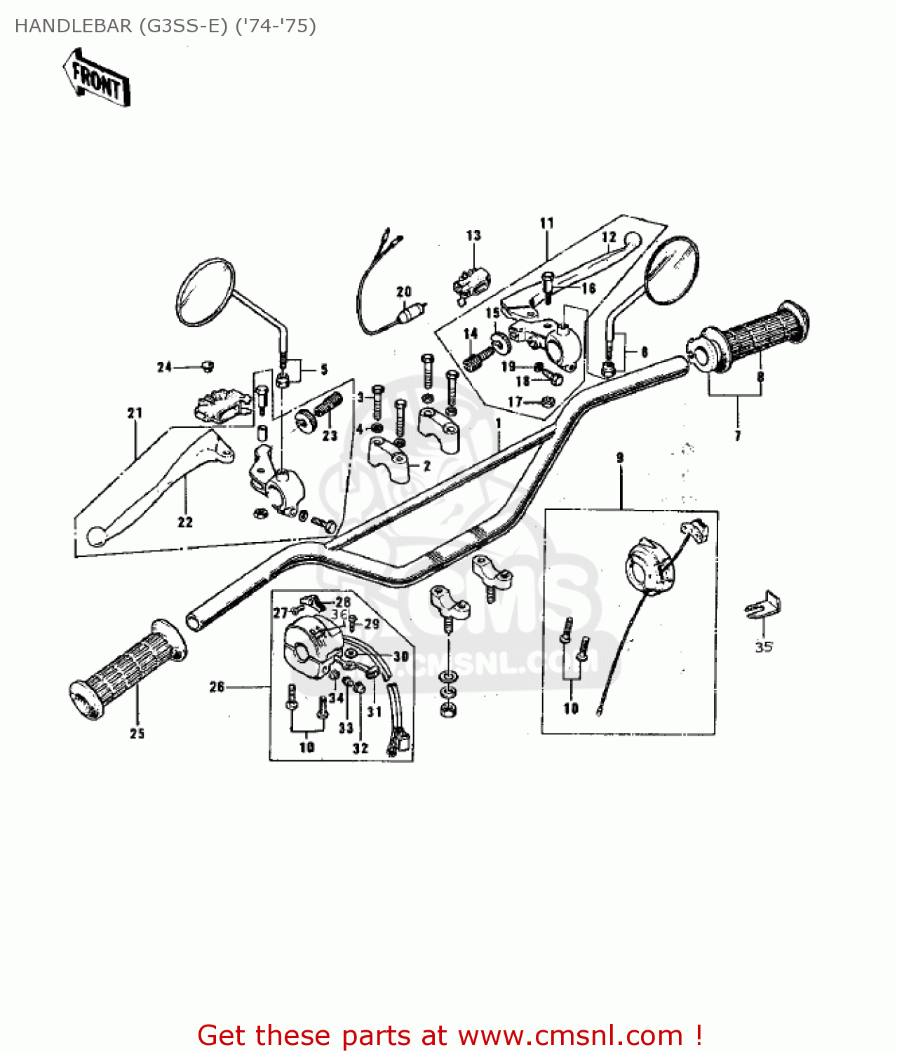 HANDLEBAR (G3SS-E) ('74-'75) G3SSD 1974 USA CANADA