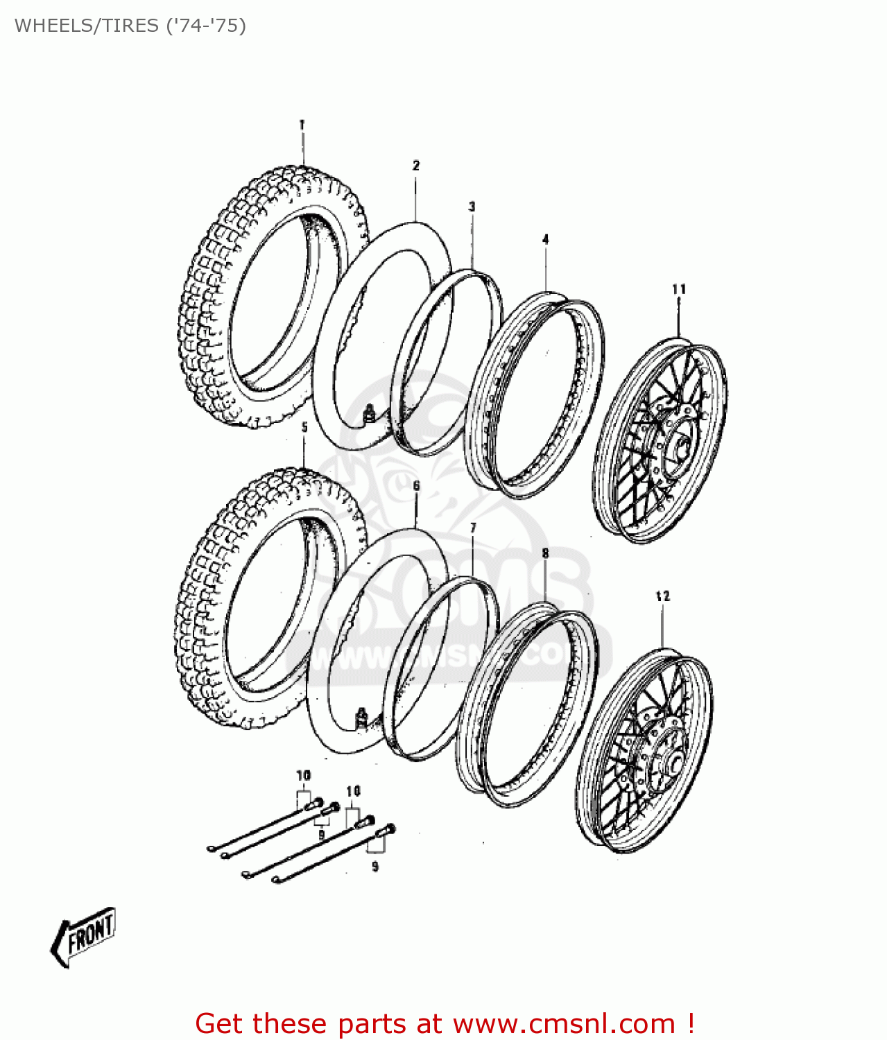 WHEELS/TIRES ('74-'75) G3SSD 1974 USA CANADA