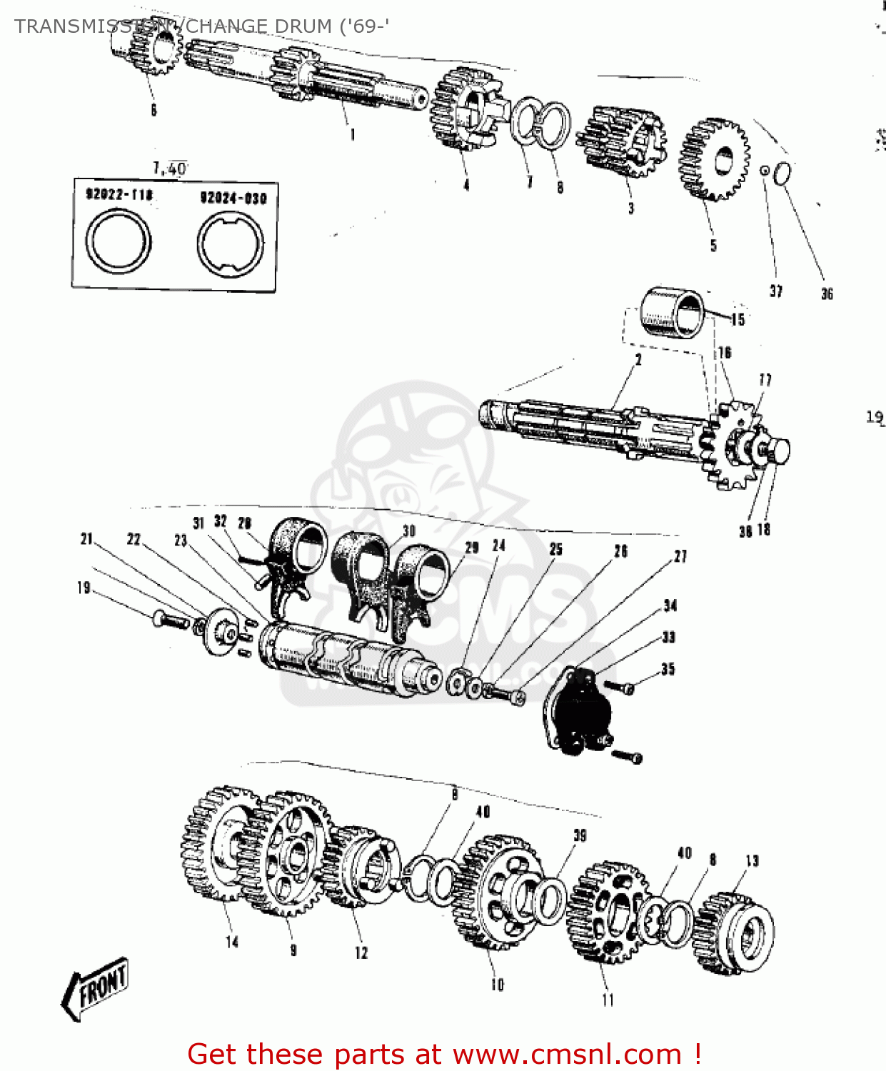 TRANSMISSION /CHANGE DRUM ('69-' G3SSD 1974 USA CANADA