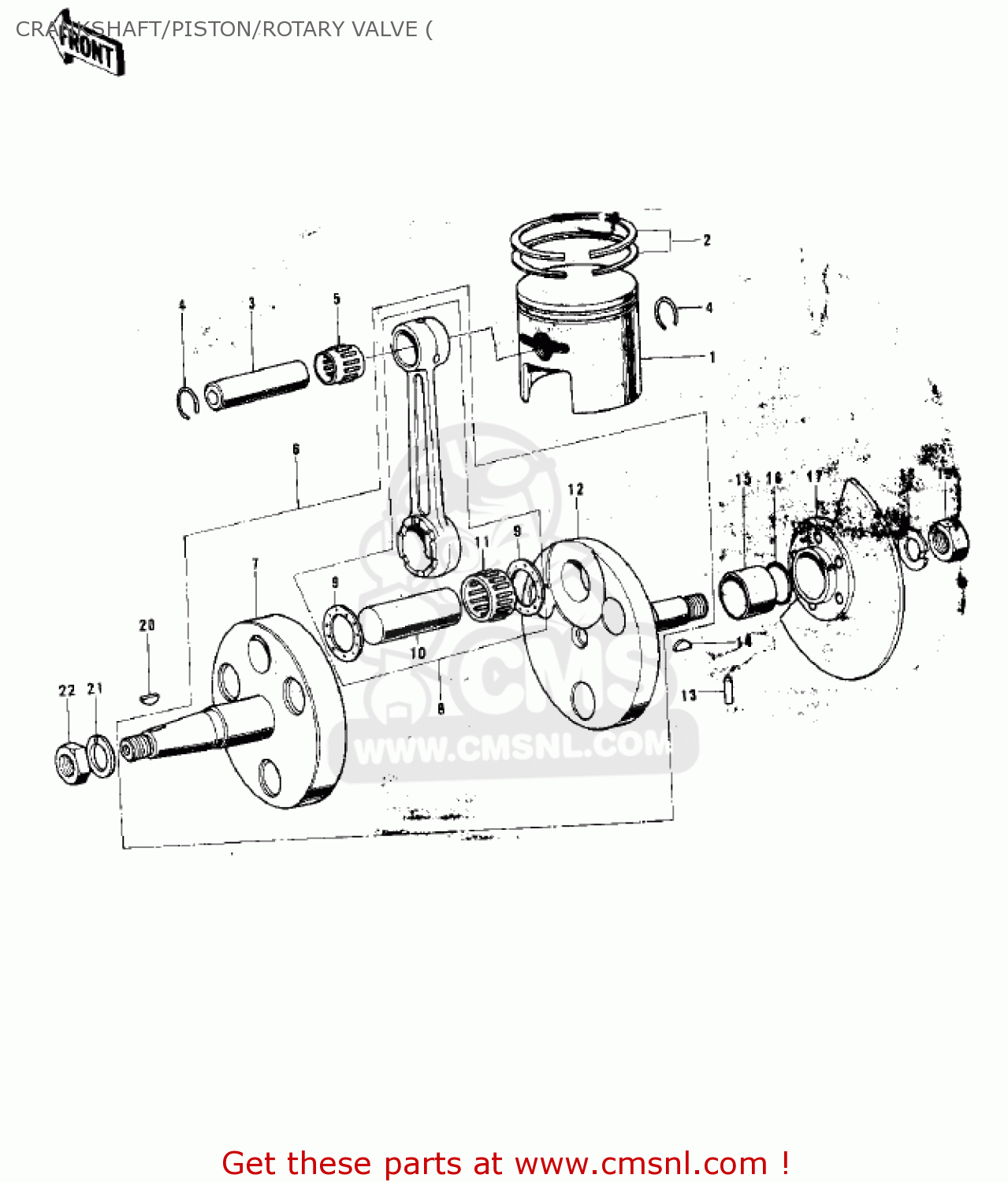 CRANKSHAFT/PISTON/ROTARY VALVE ( G3SSD 1974 USA CANADA