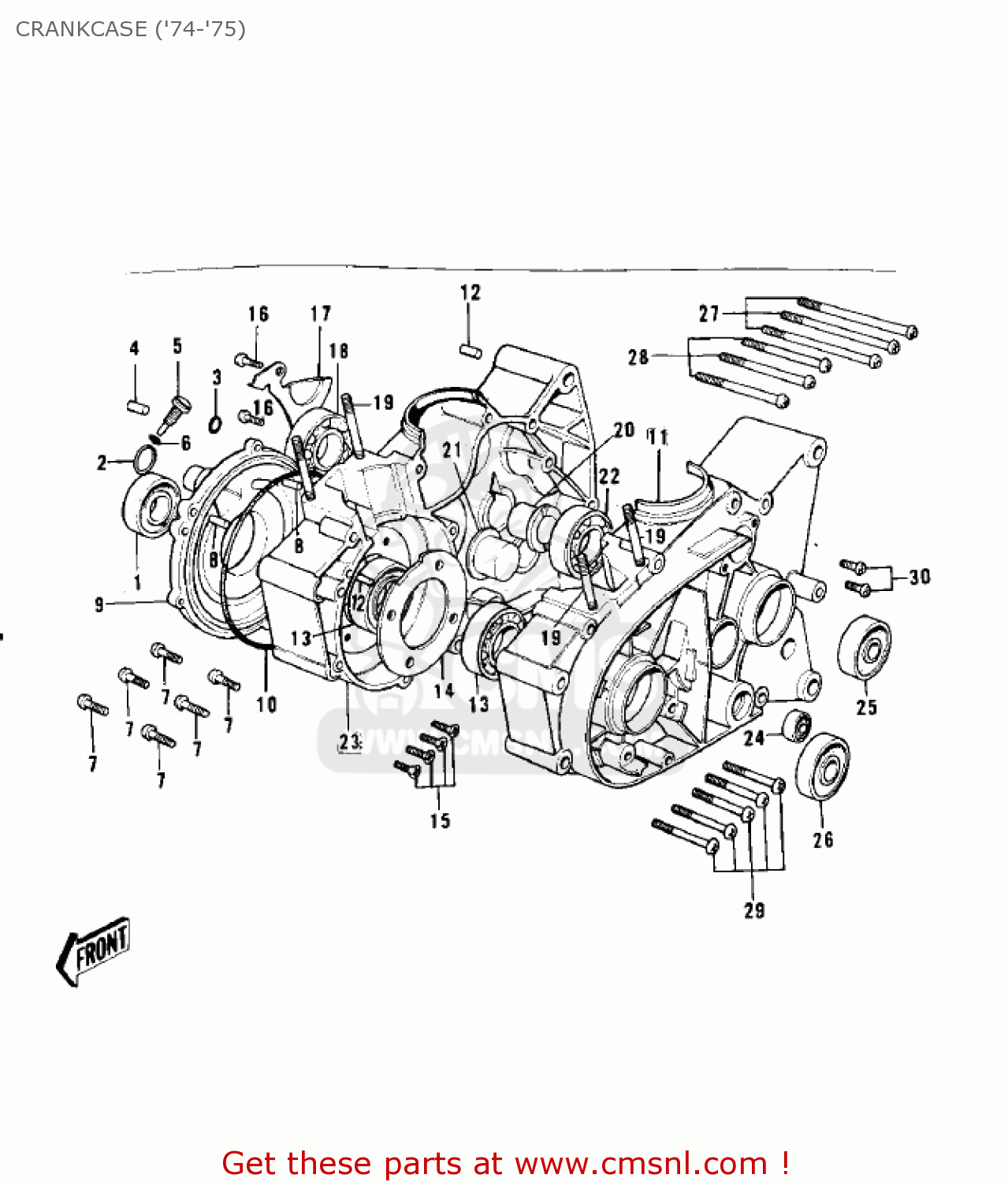 CRANKCASE ('74-'75) G3SSD 1974 USA CANADA