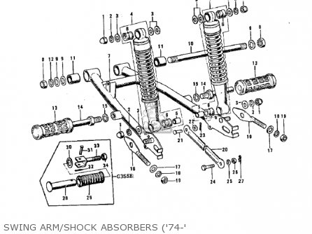 SWING ARM/SHOCK ABSORBERS ('74-' - G3SSD 1974 USA CANADA
