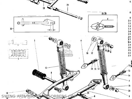 SWING ARM/SHOCK ABSORBERS ('69-' - G3SSD 1974 USA CANADA