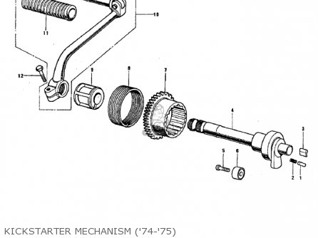 KICKSTARTER MECHANISM ('74-'75) - G3SSD 1974 USA CANADA
