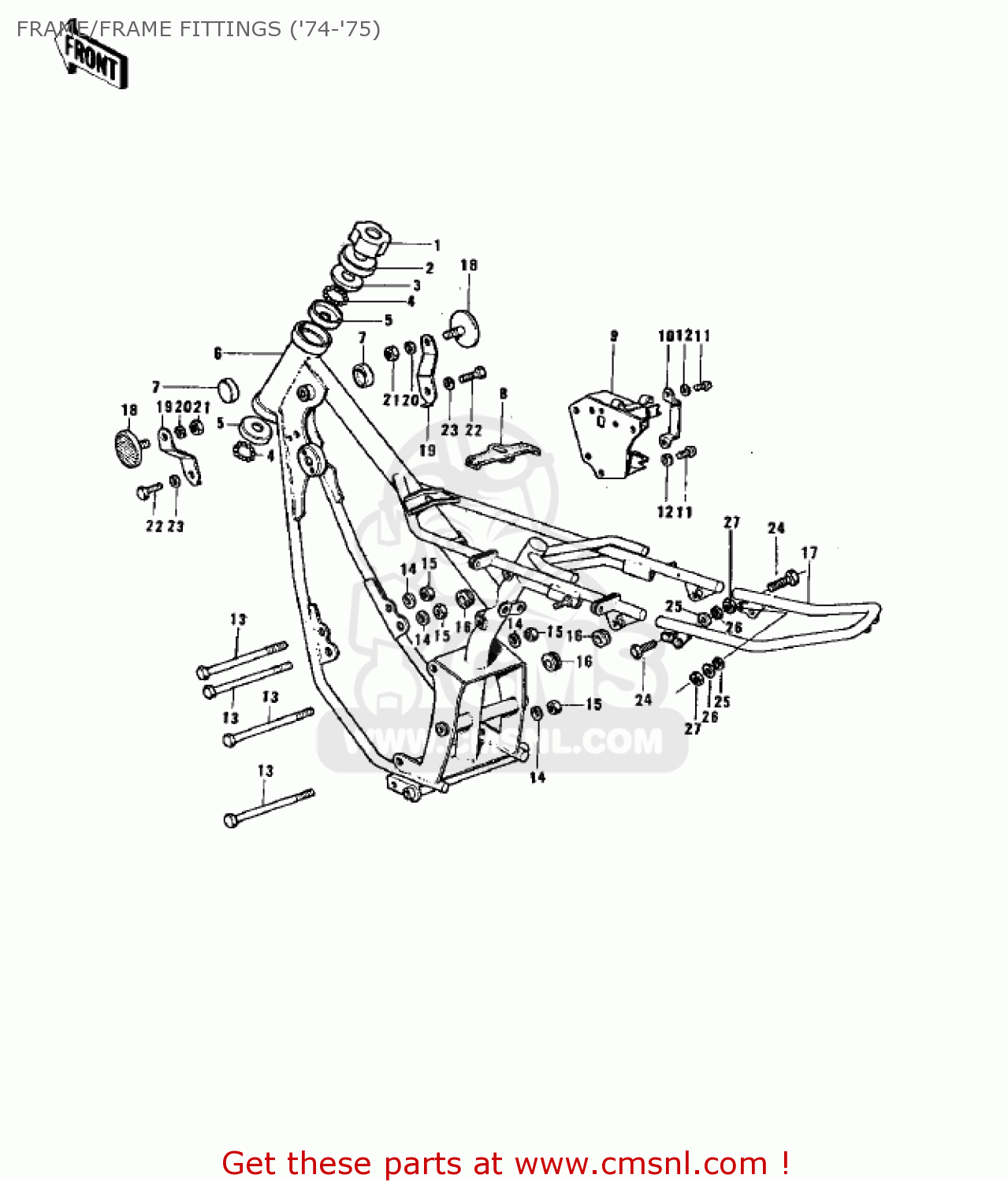 FRAME/FRAME FITTINGS ('74-'75) G3TR BUSHMASTER 1969 USA CANADA