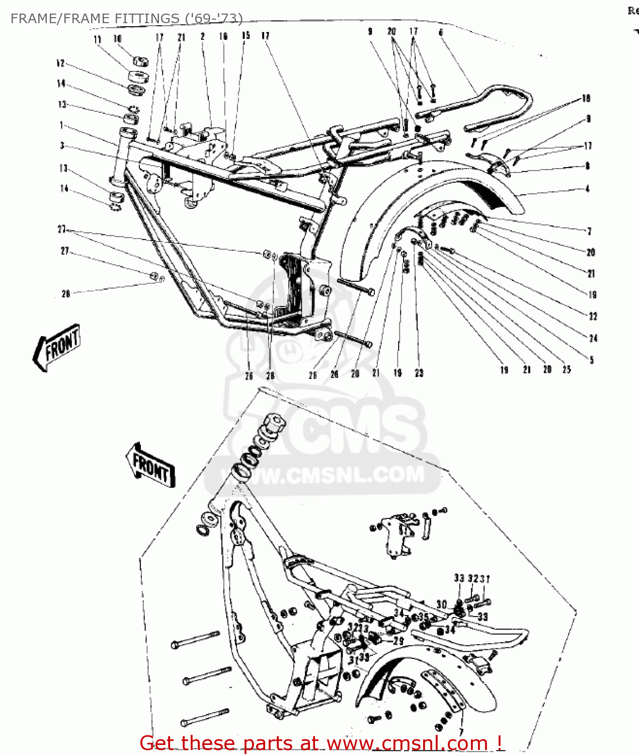 FRAME/FRAME FITTINGS ('69-'73) G3TR BUSHMASTER 1969 USA CANADA