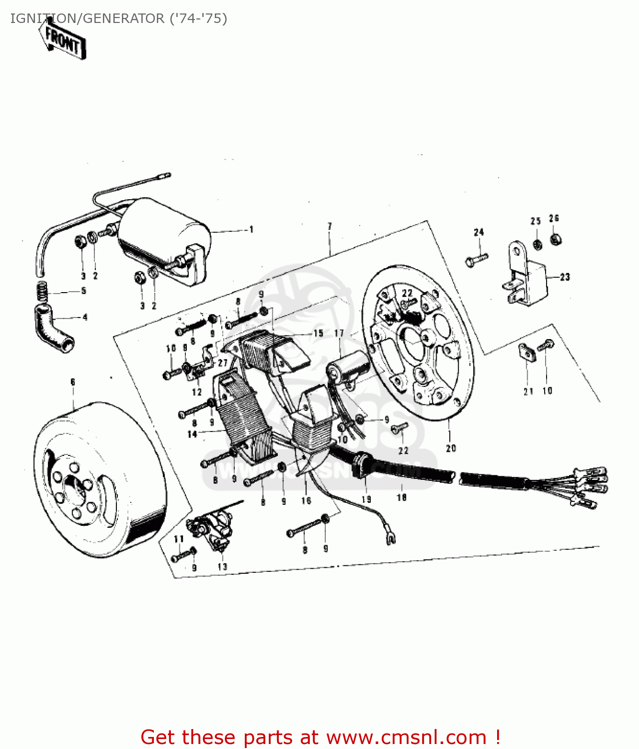 IGNITION/GENERATOR ('74-'75) G3TR BUSHMASTER 1969 USA CANADA