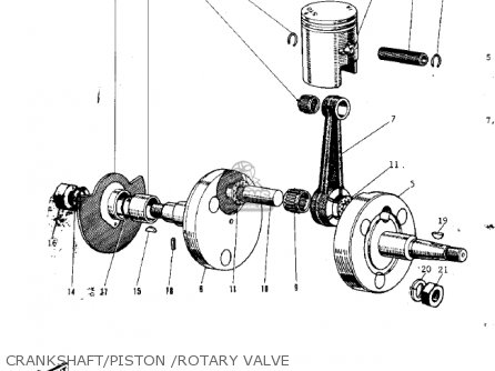 CRANKSHAFT/PISTON /ROTARY VALVE - G3TR BUSHMASTER 1969 USA CANADA