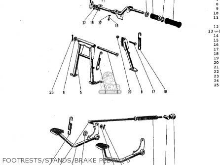 FOOTRESTS/STANDS/BRAKE PEDAL ('6 - G3TR BUSHMASTER 1969 USA CANADA