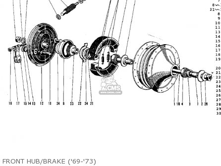FRONT HUB/BRAKE ('69-'73) - G3TR BUSHMASTER 1969 USA CANADA