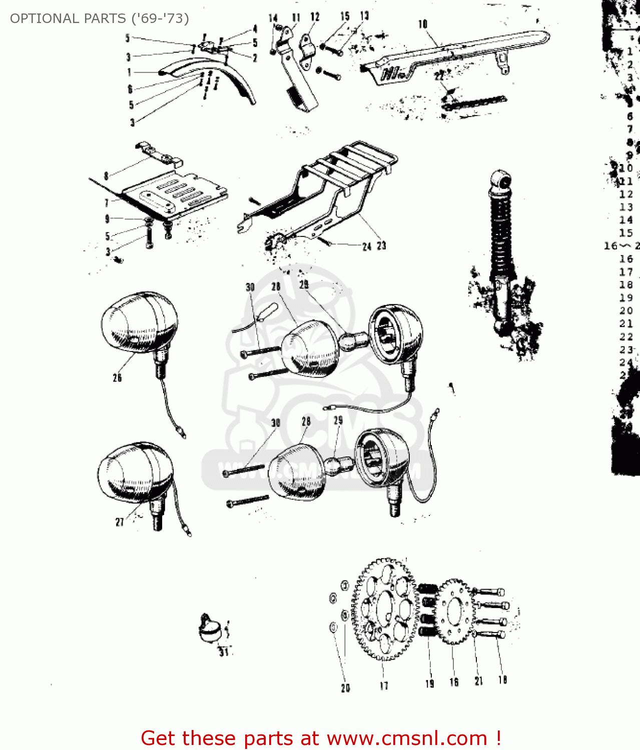 OPTIONAL PARTS ('69-'73) G3TR BUSHMASTER 1970 USA