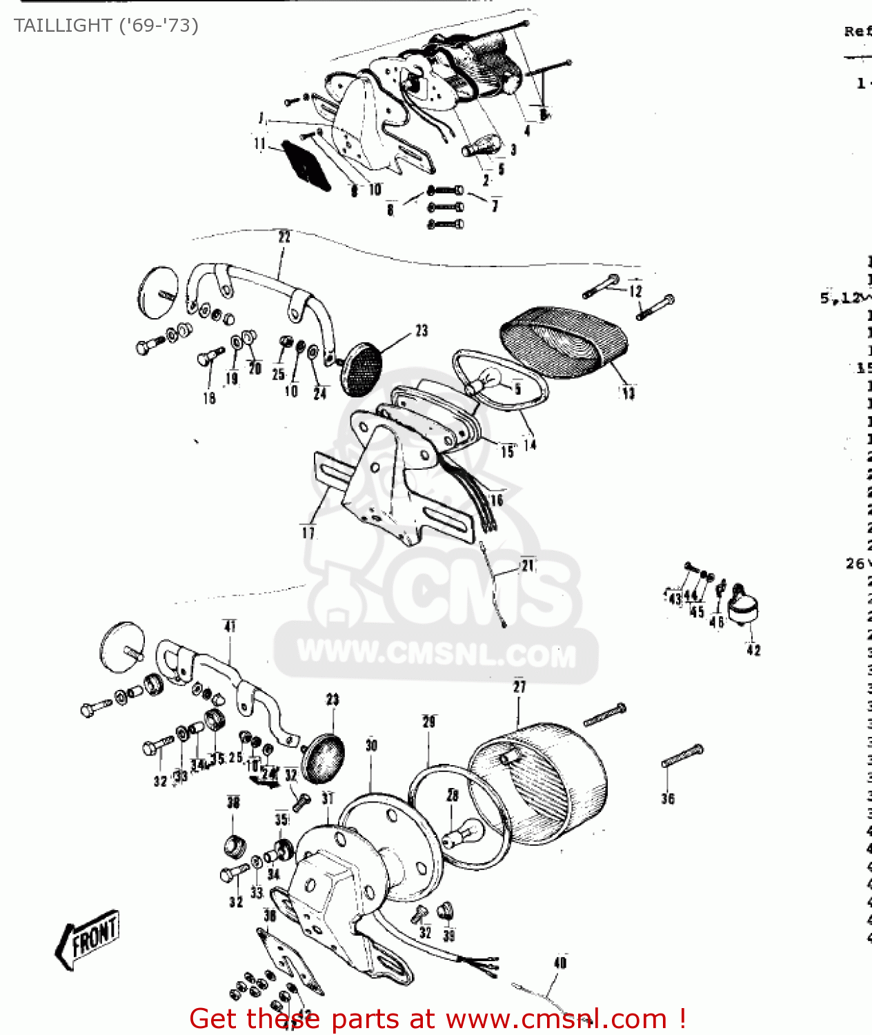 TAILLIGHT ('69-'73) G3TR BUSHMASTER 1970 USA