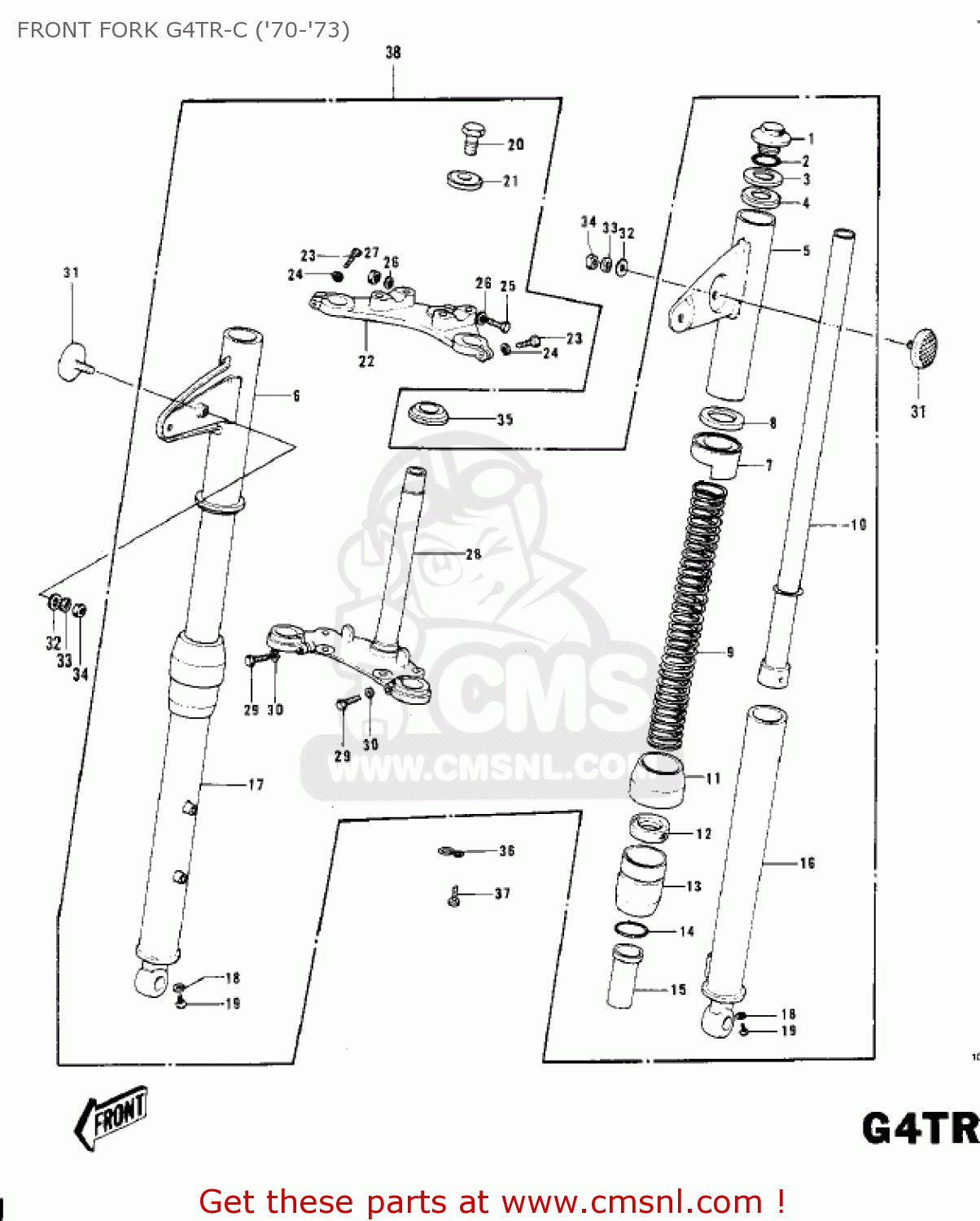 FRONT FORK G4TR-C ('70-'73) G4TR TRAILBOSS 1970 USA CANADA / MPH
