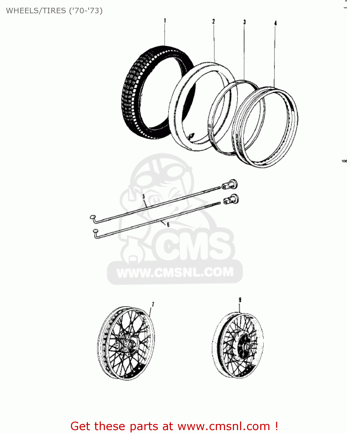 WHEELS/TIRES ('70-'73) G4TR TRAILBOSS 1970 USA CANADA / MPH