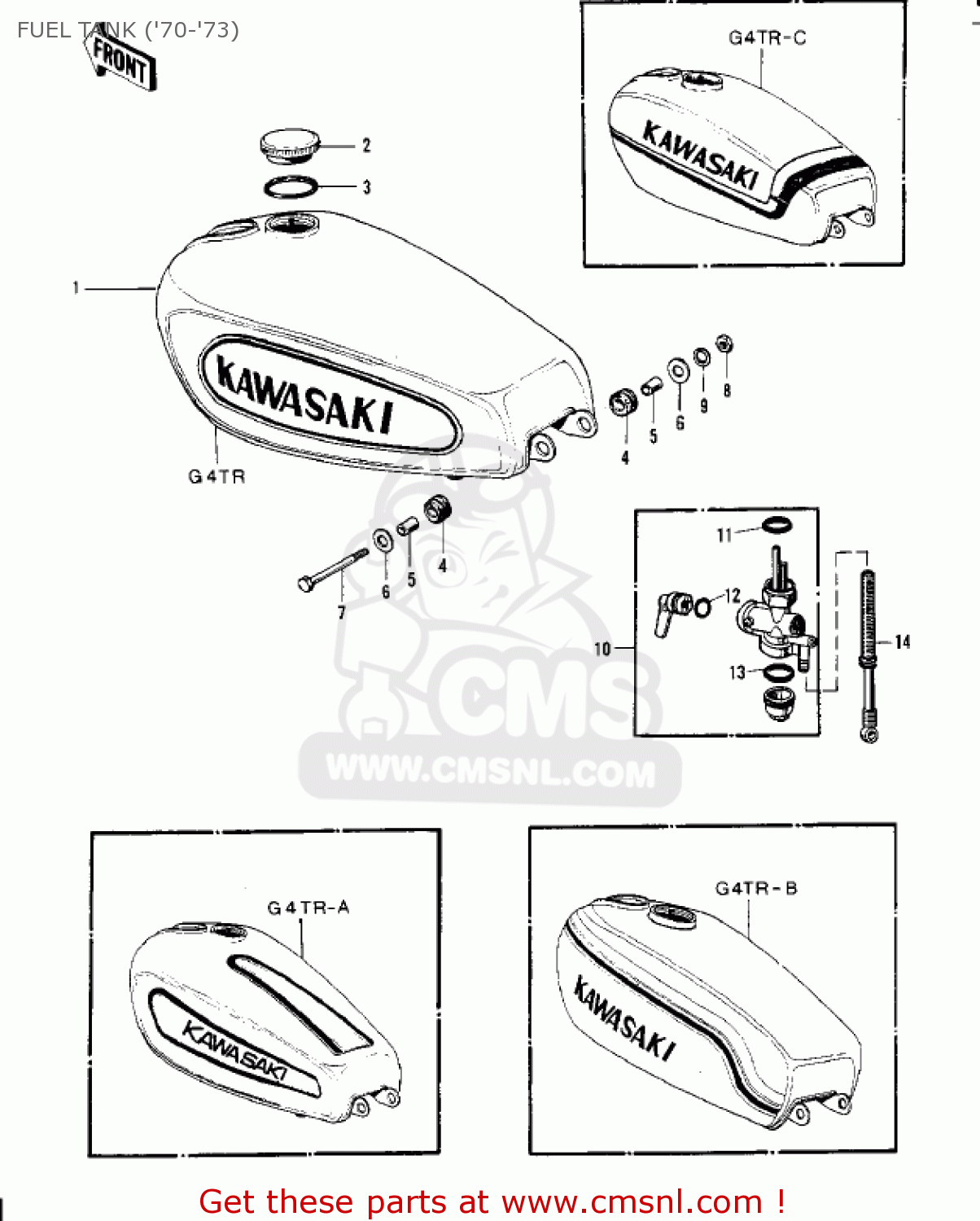 FUEL TANK ('70-'73) G4TR TRAILBOSS 1970 USA CANADA / MPH