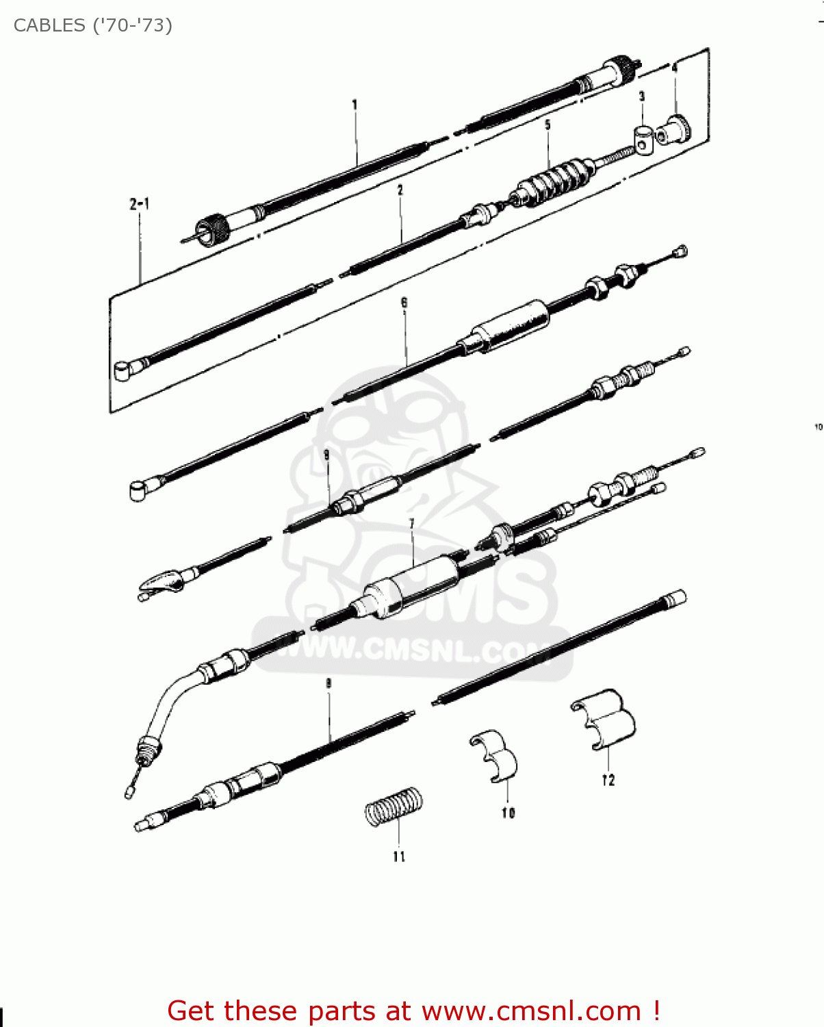 CABLES ('70-'73) G4TR TRAILBOSS 1970 USA CANADA / MPH
