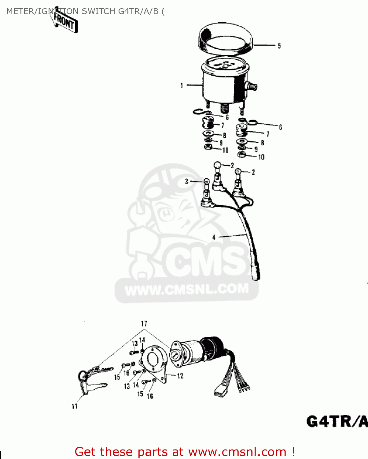 METER/IGNITION SWITCH G4TR/A/B ( G4TR TRAILBOSS 1970 USA CANADA / MPH