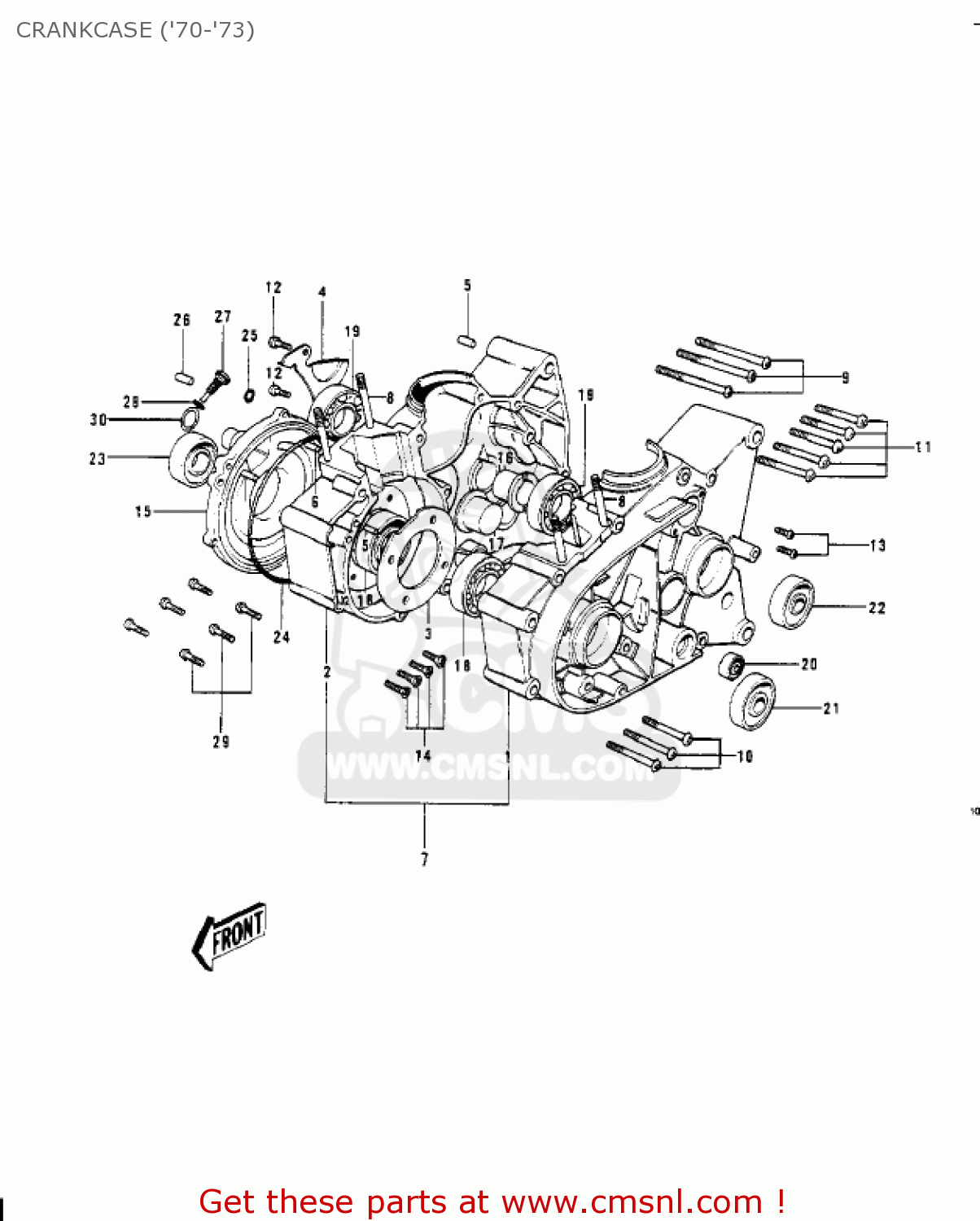 CRANKCASE ('70-'73) G4TR TRAILBOSS 1970 USA CANADA / MPH