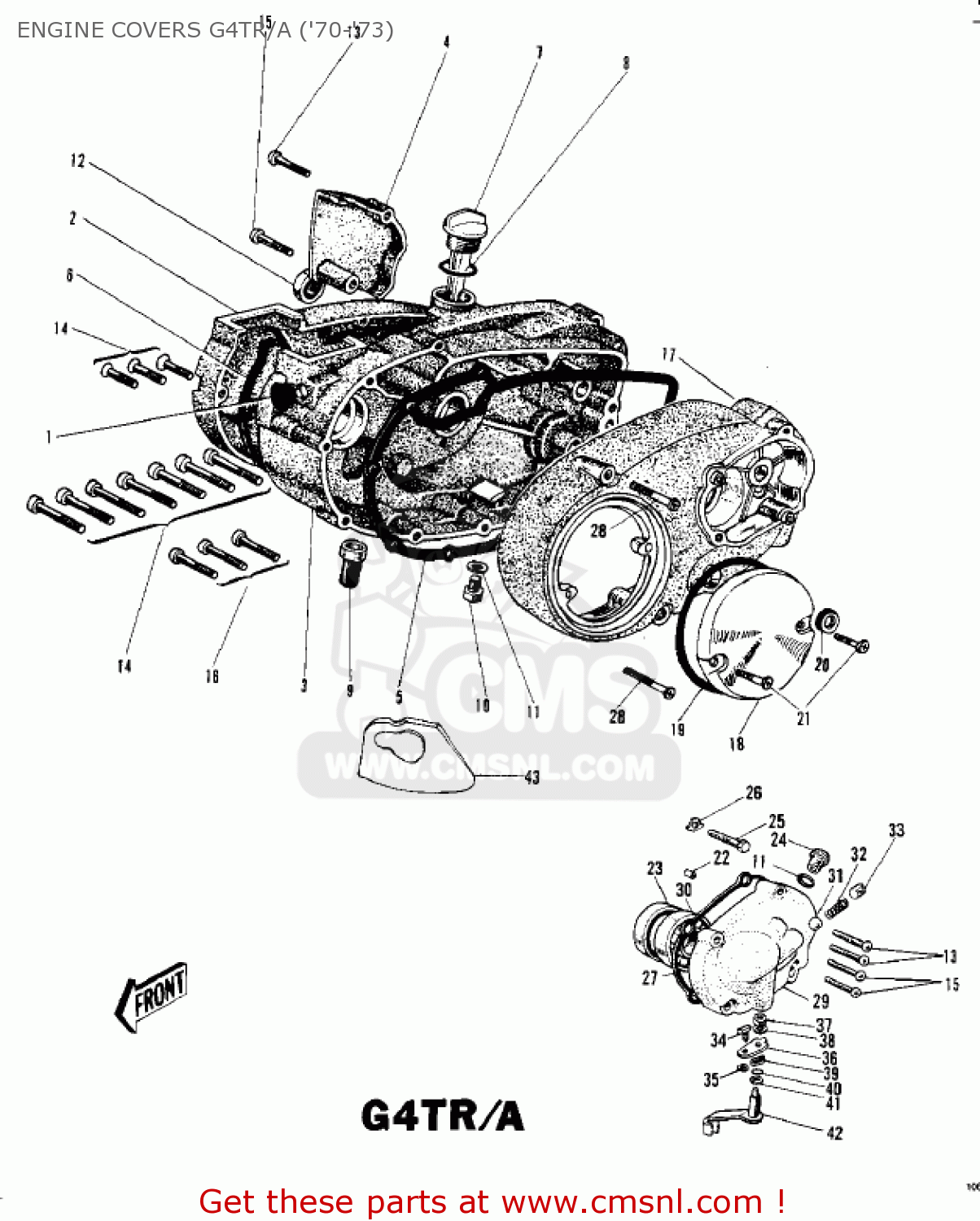 ENGINE COVERS G4TR/A ('70-'73) G4TR TRAILBOSS 1970 USA CANADA / MPH