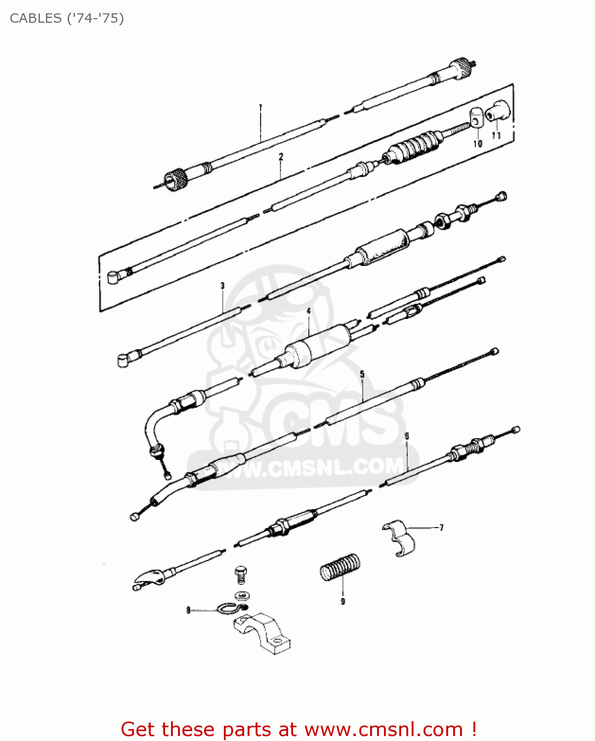 CABLES ('74-'75) G4TR TRAILBOSS 1970 USA CANADA / MPH