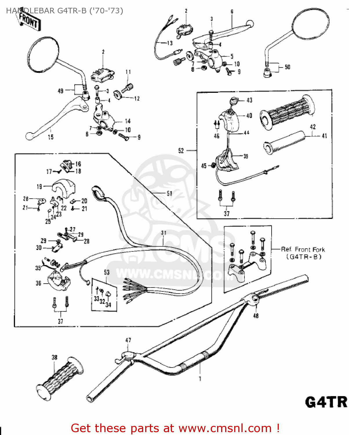 HANDLEBAR G4TR-B ('70-'73) G4TR TRAILBOSS 1970 USA CANADA / MPH