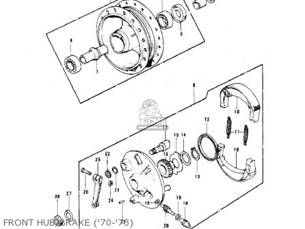 FRONT HUB/BRAKE ('70-'73) - G4TR TRAILBOSS 1970 USA CANADA / MPH