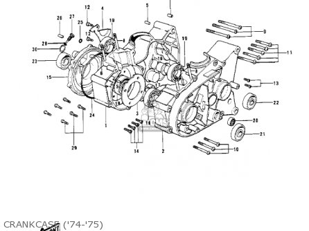 CRANKCASE ('74-'75) - G4TR TRAILBOSS 1970 USA CANADA / MPH