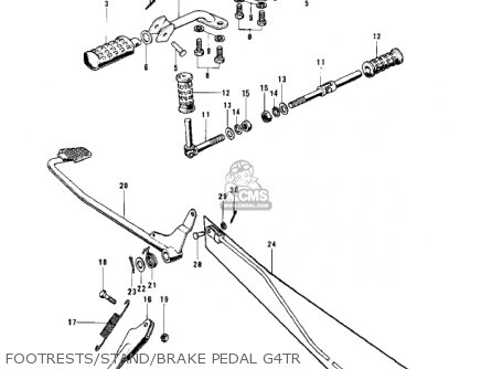 FOOTRESTS/STAND/BRAKE PEDAL G4TR - G4TR TRAILBOSS 1970 USA CANADA / MPH