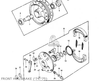 FRONT HUB/BRAKE ('74-'75) - G4TR TRAILBOSS 1970 USA CANADA / MPH