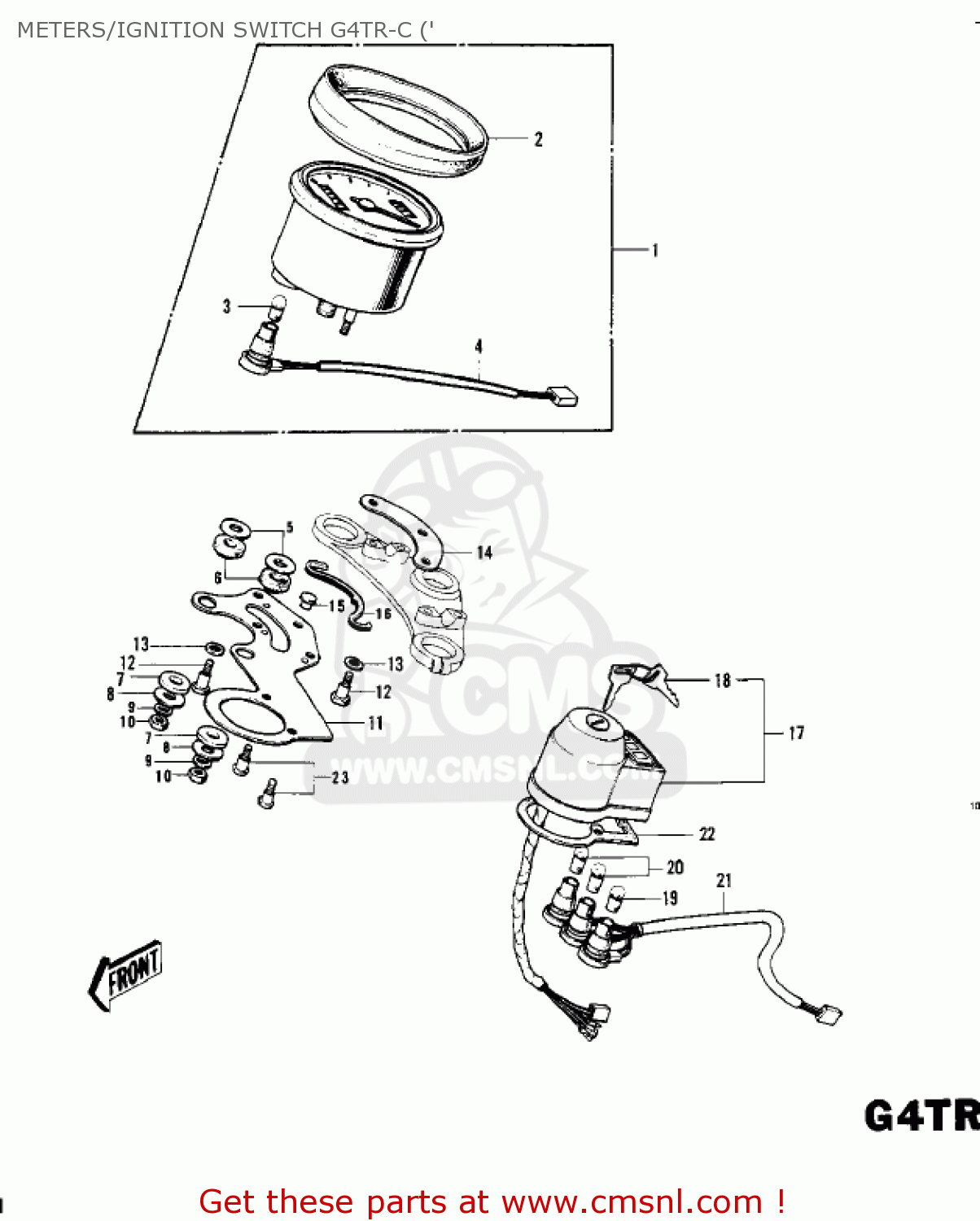 METERS/IGNITION SWITCH G4TR-C (' G4TRA 1971 USA CANADA