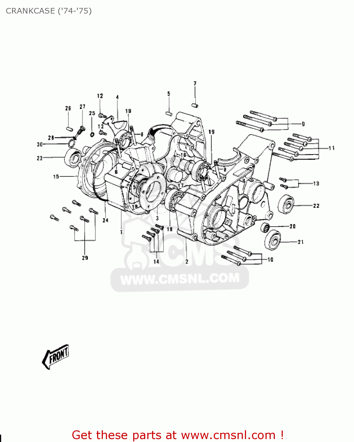 CRANKCASE ('74-'75) G4TRA 1971 USA CANADA