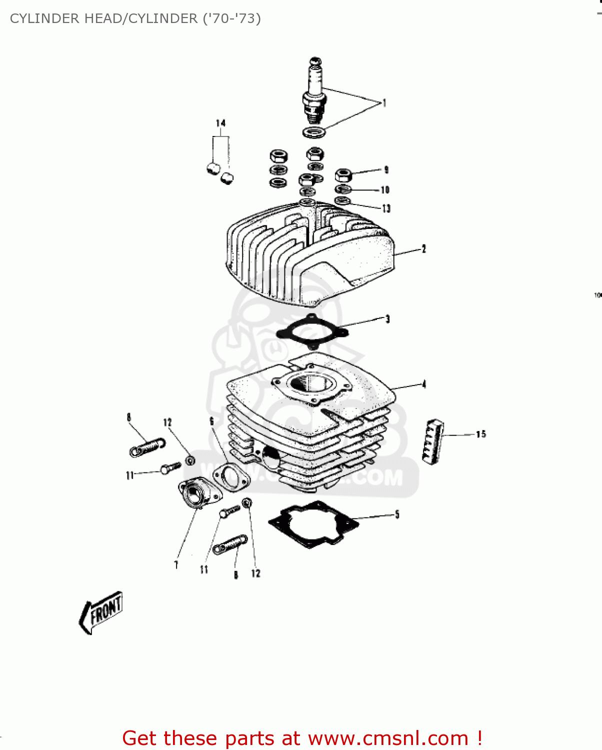CYLINDER HEAD/CYLINDER ('70-'73) G4TRA 1971 USA CANADA