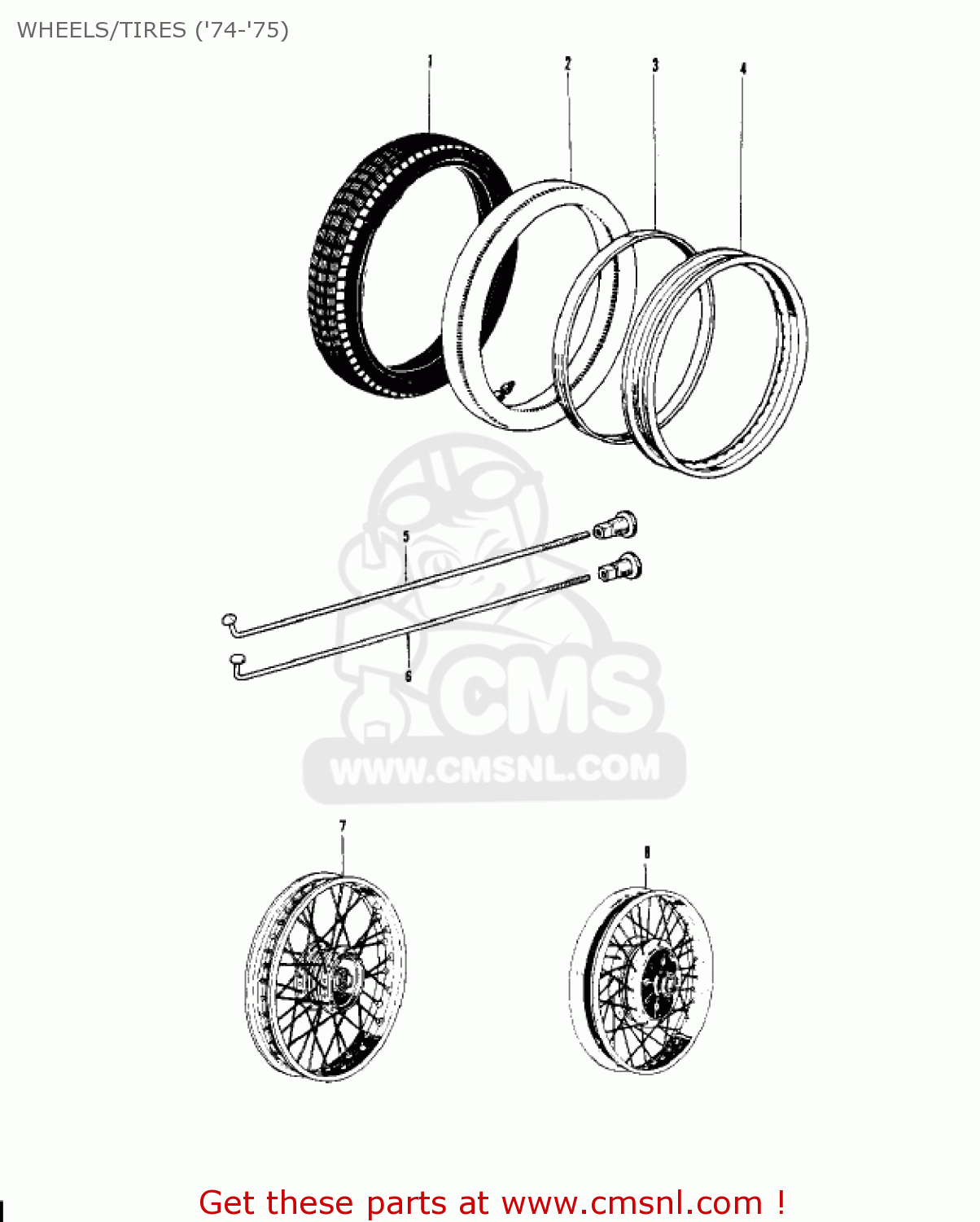WHEELS/TIRES ('74-'75) G4TRA 1971 USA CANADA