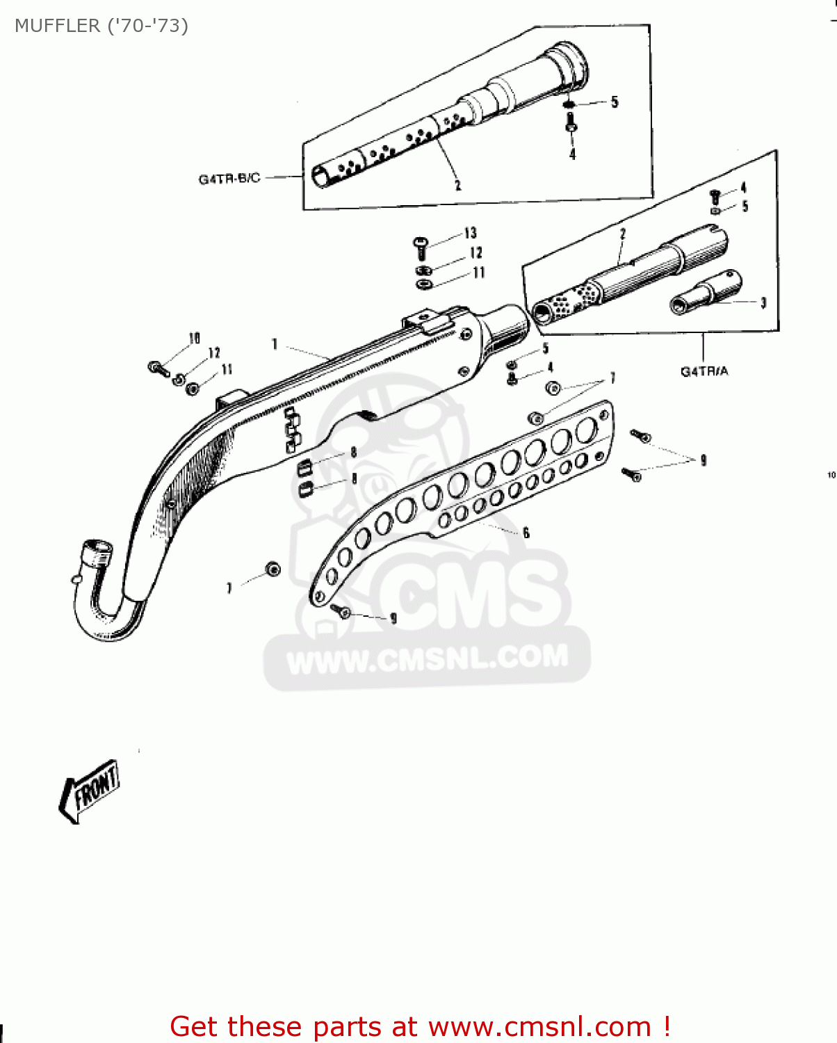 MUFFLER ('70-'73) G4TRA 1971 USA CANADA