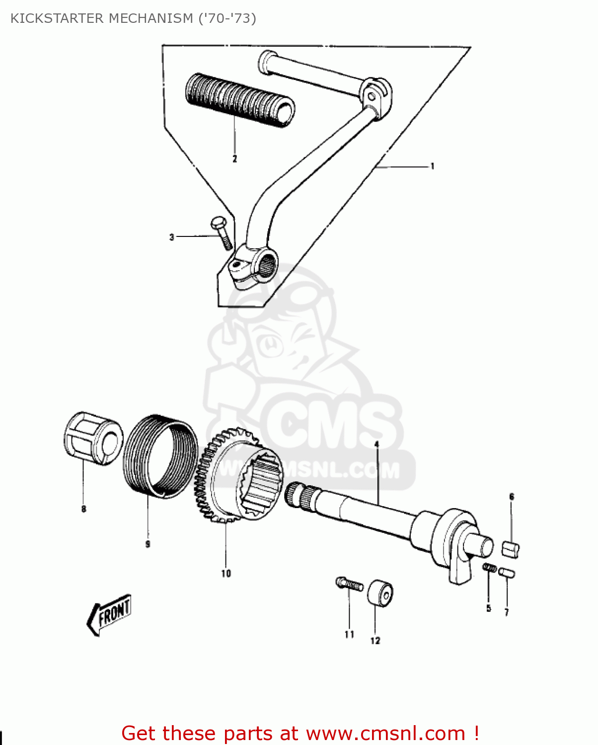 KICKSTARTER MECHANISM ('70-'73) G4TRA 1971 USA CANADA