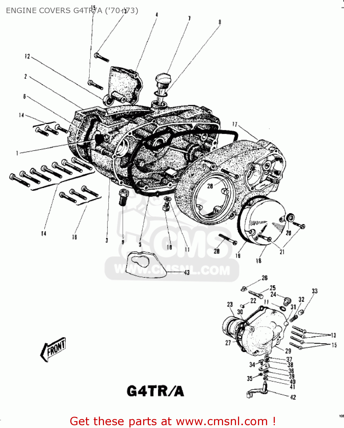 ENGINE COVERS G4TR/A ('70-'73) G4TRA 1971 USA CANADA