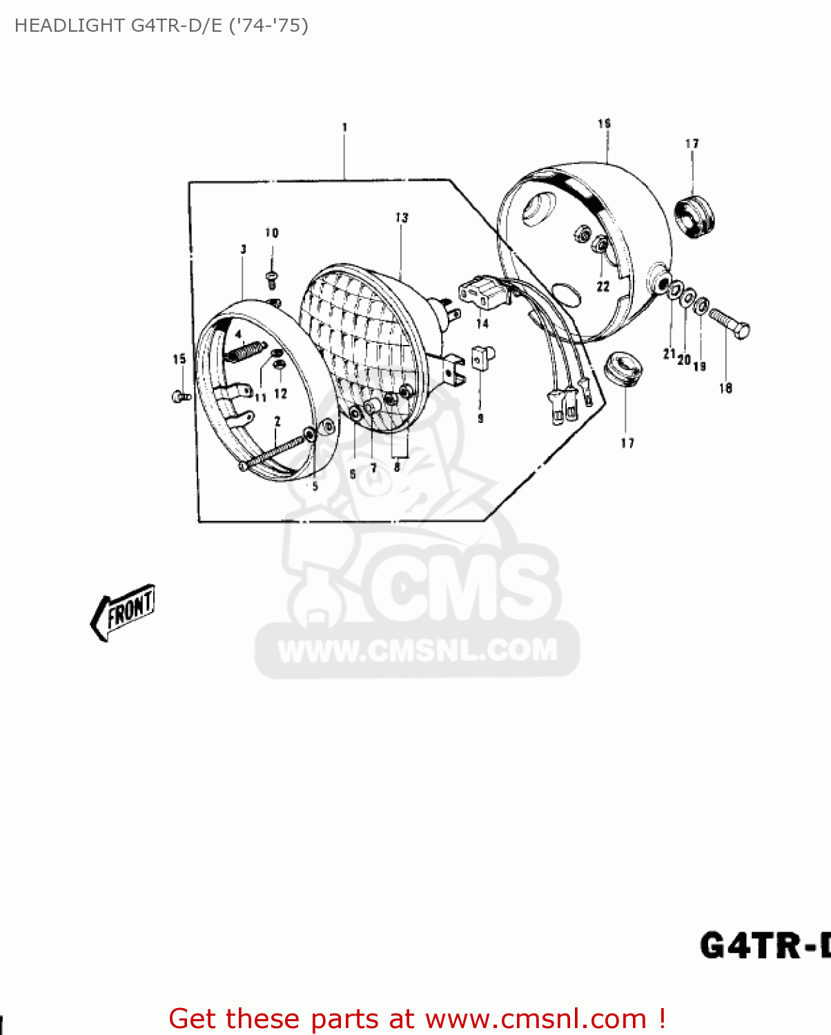 HEADLIGHT G4TR-D/E ('74-'75) G4TRA 1971 USA CANADA