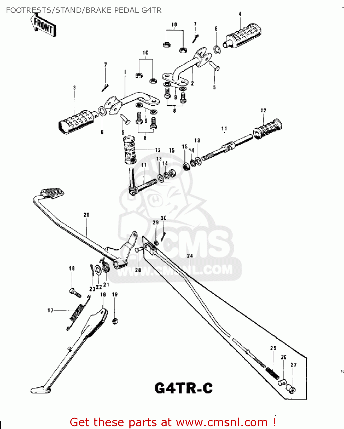 FOOTRESTS/STAND/BRAKE PEDAL G4TR G4TRA 1971 USA CANADA