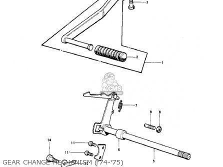 GEAR CHANGE MECHANISM ('74-'75) - G4TRA 1971 USA CANADA