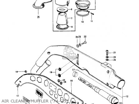 AIR CLEANER/MUFFLER ('74-'75) - G4TRA 1971 USA CANADA