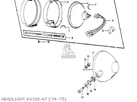 HEADLIGHT KV100-A7 ('74-'75) - G4TRA 1971 USA CANADA