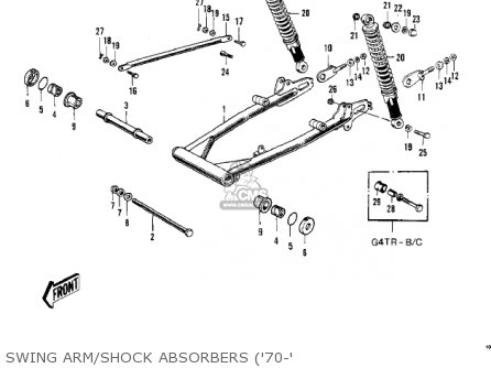 SWING ARM/SHOCK ABSORBERS ('70-' - G4TRA 1971 USA CANADA