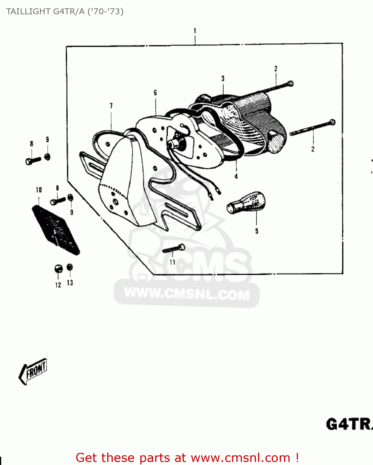 TAILLIGHT G4TR/A ('70-'73) G4TRB 1972 USA CANADA