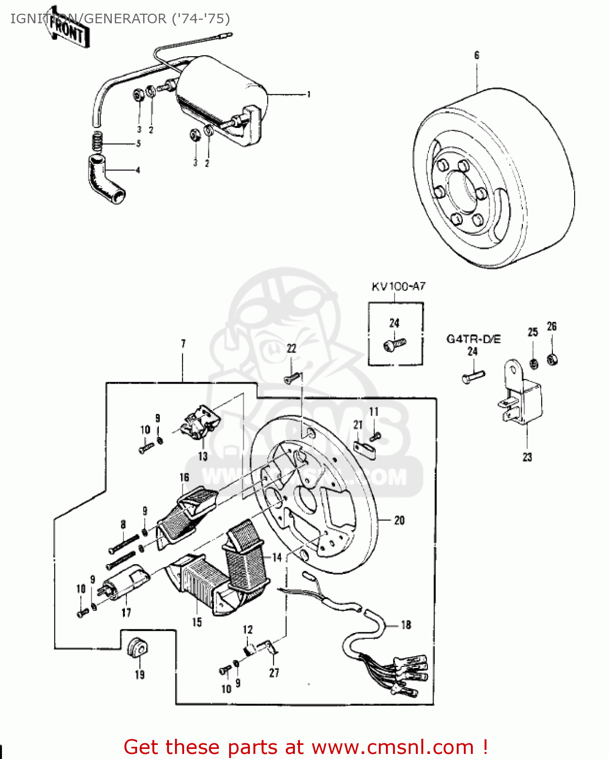 IGNITION/GENERATOR ('74-'75) G4TRB 1972 USA CANADA