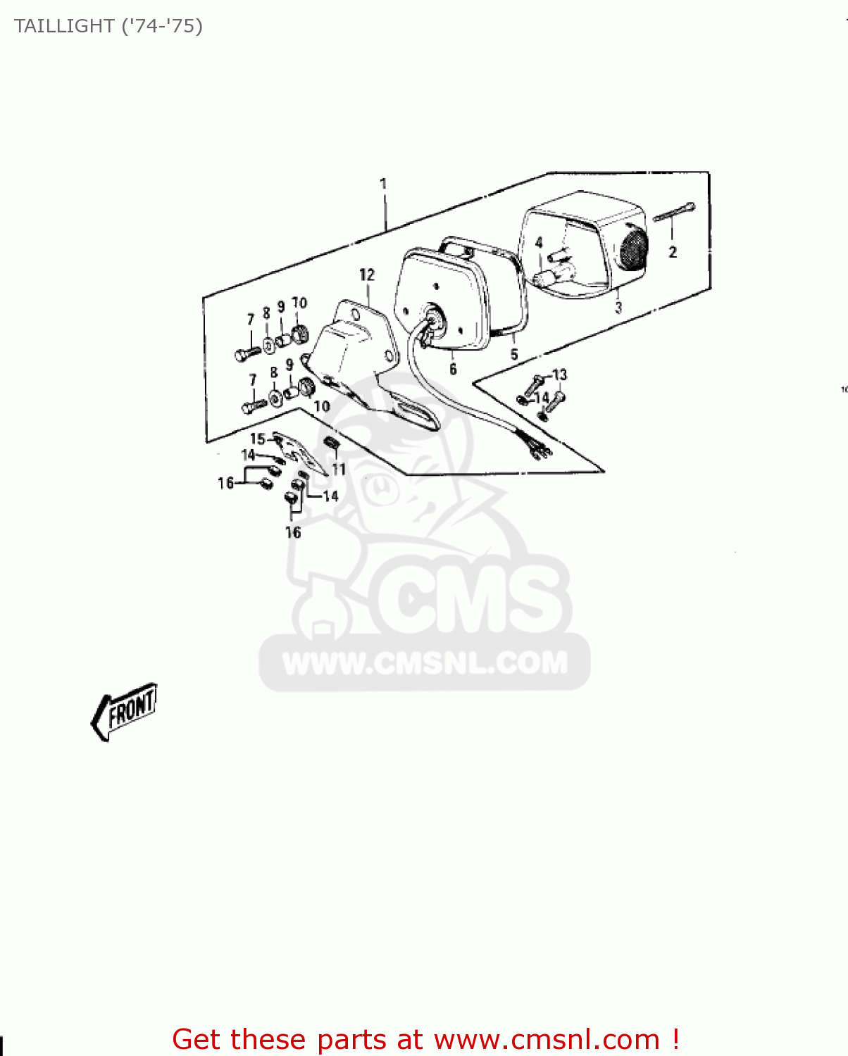 TAILLIGHT ('74-'75) G4TRB 1972 USA CANADA