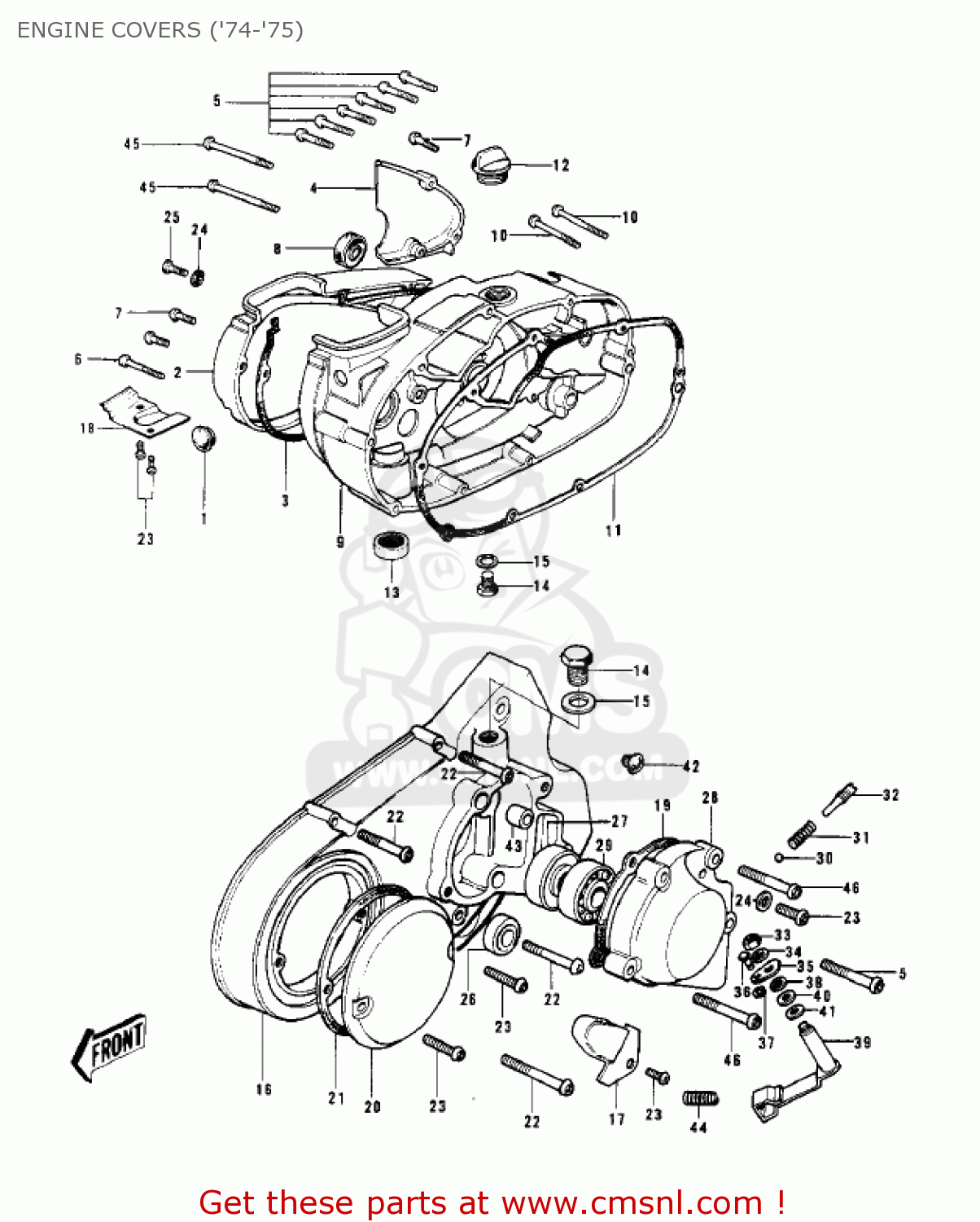 ENGINE COVERS ('74-'75) G4TRB 1972 USA CANADA