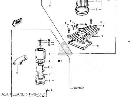 AIR CLEANER ('70-'73) - G4TRB 1972 USA CANADA