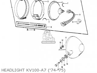 HEADLIGHT KV100-A7 ('74-'75) - G4TRB 1972 USA CANADA