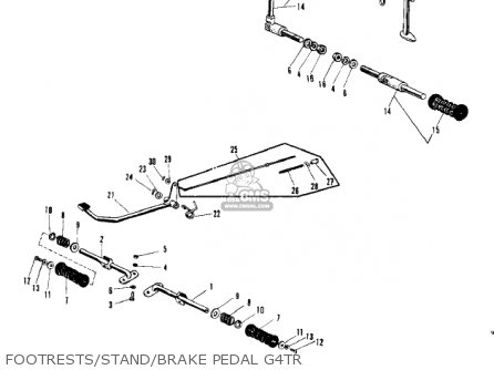 FOOTRESTS/STAND/BRAKE PEDAL G4TR - G4TRB 1972 USA CANADA